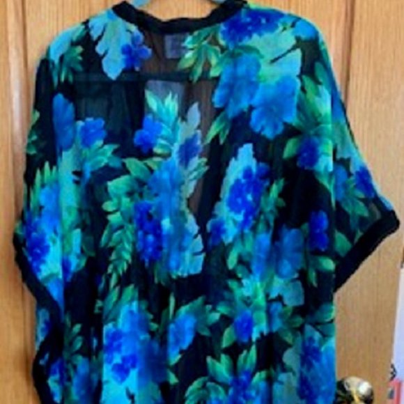 Swim by Chuck Handy Tankini SwimSuit Kimono Cover Up 3 Pc Set Tropical Flower 8 - Picture 9 of 10